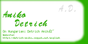 aniko detrich business card